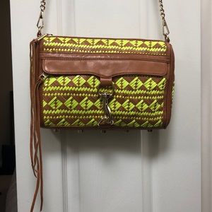 Rebecca Minkoff Neon/Leather Crossbody  Clutch